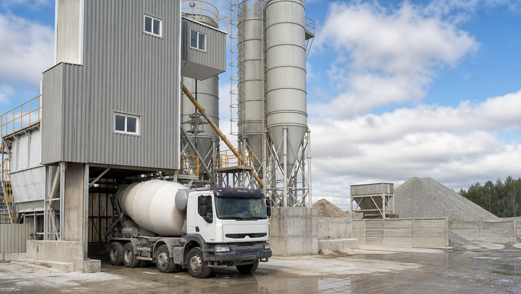 배합강도(fcr) 산정법 — 표준편차와 할증의 원리 1 A concrete batching plant mixing cement sand gra 1788435332035