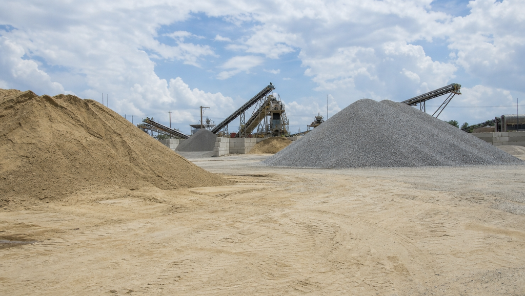 A construction site aggregate storage yard with se 1788434584499 1